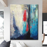Cuadro Abstracto Colorido en Azul, Rojo y Beige | FLUTTER