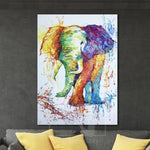 Arte de pared de elefante Pinturas al óleo de animales sobre lienzo Pintura al óleo Obra de arte de elefante | FESTIVAL ELEPHANT