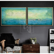 Green Painting Modern Painting Abstract Oil Painting Wall Painting On Canvas 2 Piece | TURQUOISE MEADOW - Trend Gallery Art | Original Abstract Paintings