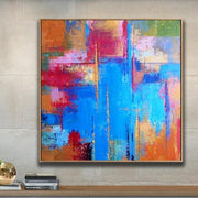 Abstract Painting in Multicolored, Rainbow and Blue | RAINBOW - Trend Gallery Art | Original Abstract Paintings