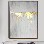Pintura al óleo abstracta Lienzo original Pintura gris Pintura dorada | GOLDEN WATERFALL