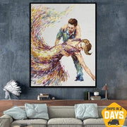 Pintura Original grande, pintura de pareja de baile, pinturas al óleo sobre lienzo, pintura de baile, pintura moderna, arte de pared | DANCE OF LOVE 24"x20"
