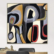Pintura abstracta, arte de pared colorido, cuchillo de paleta de arte de gran tamaño, decoración de oficina | MATTER OF TIME