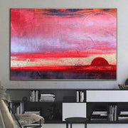 Large Abstract Pink Paintings Abstract Desert Paintings Pink Abstract Paintings Original Abstract Wall Paintings On Canvas Gift For Her | RED SUN - Trend Gallery Art | Original Abstract Paintings