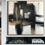Pintura al óleo abstracta original Obra de arte en blanco y negro Estilo moderno de Franz Kline Pintura en blanco y negro | ALTERING REALITY