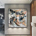 Arte de pared abstracto Extra grande, lienzo acrílico colorido, pintura moderna, decoración de pared | AUTUMN STEPS