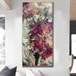 Lienzo abstracto grande, ramo de flores, pintura al óleo colorida, arte de pared único, arte abstracto, arte moderno, decoración atística de pared | BOUQUET OF FLOWERS