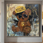Pinturas abstractas grandes de osos sobre lienzo, pintura de arte callejero, pintura Original de gángster de oso, grafiti, arte de pared, lienzo, pintura moderna | MODERN BEAR