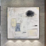 Grandes pinturas blancas abstractas acrílicas originales sobre lienzo arte minimalista arte moderno arte de pared contemporáneo | BLURRED LINES