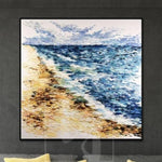 Pintura abstracta del océano grande Pintura al óleo abstracta de la playa del arte moderno | TWO FRONTS