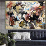 Pinturas coloridas de gran tamaño sobre lienzo Arte de pared abstracto beige Decoración de pared de arte contemporáneo | RIOT COLORS