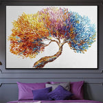 Pintura abstracta de árbol Original, obra de arte de árbol colorido, pintura al óleo de árbol abstracto moderno, obra de arte de pared de árbol | YEAR-ROUND