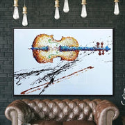 Pintura abstracta de violín Obra de arte original de violín Pintura de instrumento de música moderna | CREATIVE PATH